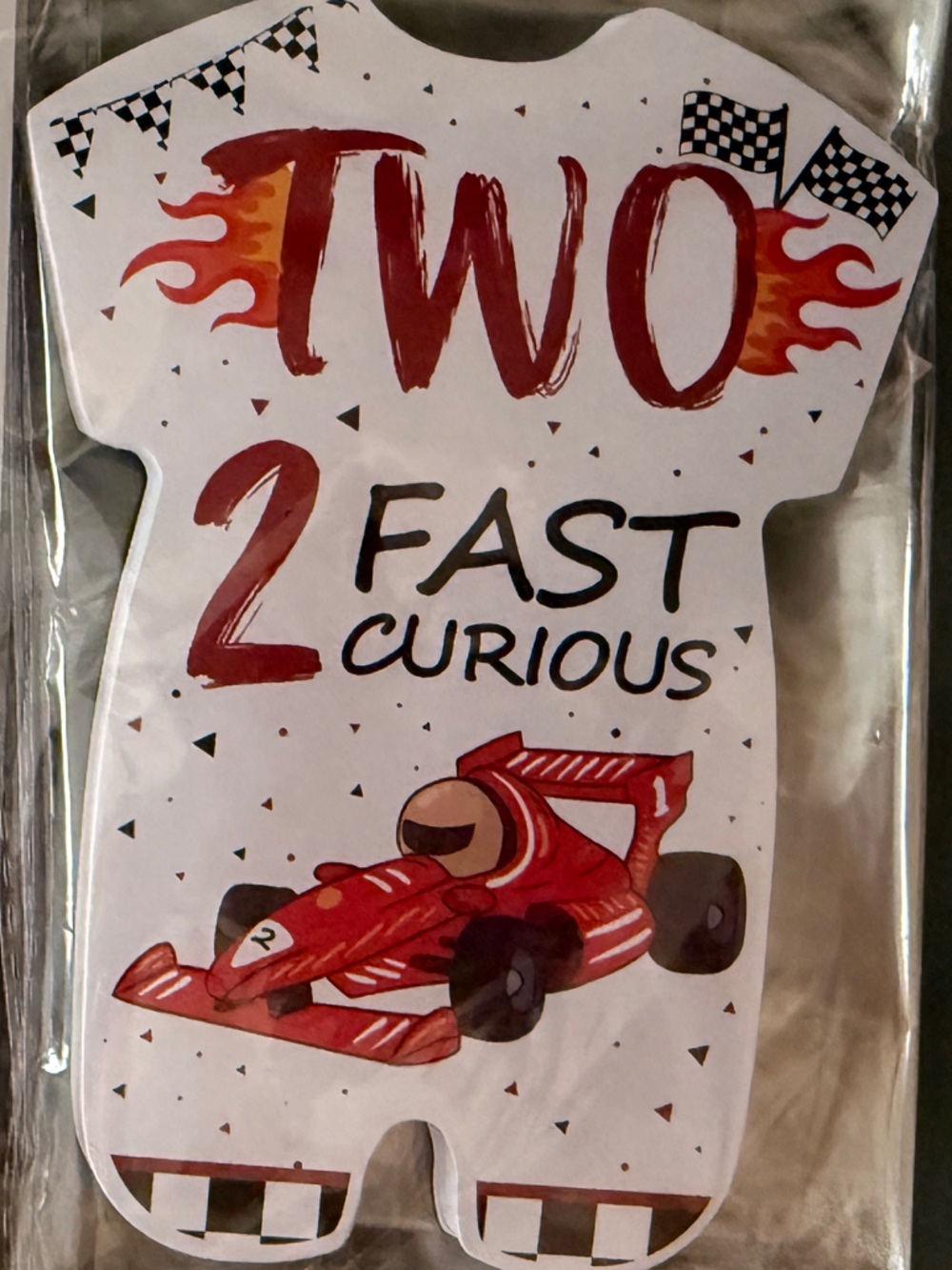 Red 'Two' Fast ‘Two’ Curious 2nd Birthday Invitations